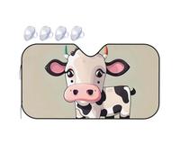 Cute White Cow Car Windshield Sun Shade Foldable Car Front Window Sunshade for Sun, Heat and UV Rays, Auto Sun Blocker Visor Protector for Cars, SUVs Medium
