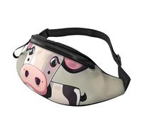 Cute White Cow Fanny Pack for Men Women, Waterproof Sports Waist Bag Fashion Belt Bag Crossbody Bags Hip Bum Bag with Adjustable Strap Large Sling Bag Purse for Travel Hiking