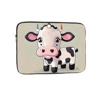 Cute White Cow Laptop Case 12 inch, Shockproof Protective Computer Sleeve Cover Water Resistant Laptop Bag Carrying Tablet Cover Briefcase Handbags Gifts for Men Women