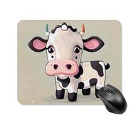 Cute White Cow Mouse Pad Square Laptop Mouse Mat Cute Computer Mousepad Keyboard Pad Non-Slip Desk Pads for Gaming Office Work Home 20 * 25cm