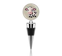 Cute White Cow Wine Stoppers Reusable Wine Bottle Stopper Decorative Champagne Stoppers Silicone Beverage Bottle Sealer Keep Fresh, Leakproof Wines Saver for Bar Party Decor