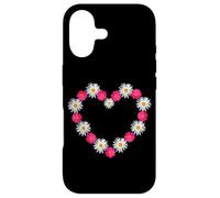 Cute White Daisies and Magenta Marguerite Daisy Flower Heart Case for iPhone 17