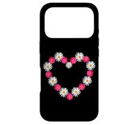 Cute White Daisies and Magenta Marguerite Daisy Flower Heart Case for iPhone 17 Pro