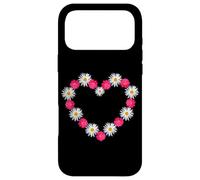 Cute White Daisies and Magenta Marguerite Daisy Flower Heart Case for iPhone 17 Pro Max