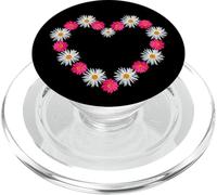 Cute White Daisies and Magenta Marguerite Daisy Flower Heart PopSockets PopGrip for MagSafe