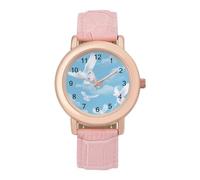 Cute White Dove Womens Wrist Watch Classic Leather Strap Bracelet Watch for Travel Work