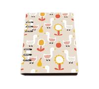 Cute White Ducks Notebook A5, Pu Leather A5 Notebooks, Lined Paper Refillable Notebook 180Pages/90Sheets, Note Book Lined for Home, Exercise Books for Women, Revision Supplies Women Man