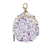 Cute White Elephants Purple Pink Winter Infants Baby Pacifiers Holder Case with Zipper and Clip Coin Purse Change Holder, Baby Essentials