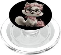 Cute White Fox Baby Kawaii Girly Character Animal Graphic PopSockets PopGrip for MagSafe