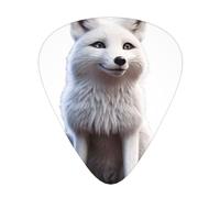 Cute white fox Printed pick set - 12 pieces, thin, medium and thick guitar picks, suitable for guitar, bass, electric guitar and ukulele