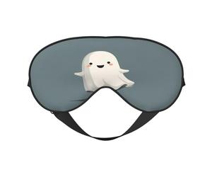 Cute White Ghost Floating in The Air Sleep Mask Eye Mask with Adjustable Strap, Eye Sleep Shade Cover Blocks Light for Women Men Airplane Travel Nap Meditation