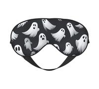 Cute White Ghost Halloween Pattern 1 Print Comfortable Eye Mask Full Coverage Lightweight Men Women Outdoor Travel Relaxation