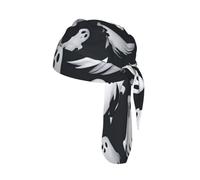 Cute White Ghost Halloween Pattern 1 Print Cycling Head Scarf Quick Dry Skull Liner Breathable Riding Cap for Sports Event Gift 22-24 Inch