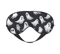 Cute White Ghost Halloween Pattern 1 Print Eye Mask,Soft Blackout Blindfold Eye Cover for Women Men Full Night's Sleep,Travel