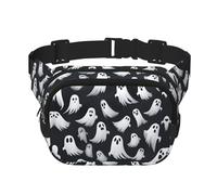 Cute White Ghost Halloween Pattern 1 print Fashion Waist Packs Crossbody Belt Bag Fanny Pack for Women Crossbody for Traveling Running, Black, One Size