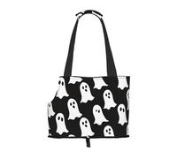 Cute White Ghost Halloween Pattern Print Pet Travel Tote Bag, Foldable, Lightweight Puppies, Fashion Pet Bag for Small Dogs, Cats, for Travel, Outings