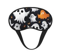 Cute White Ghost Halloween Pattern Print Sleep for Adults Comfortable Eye Mask for Travel Camping Light Blocking Nap Cover