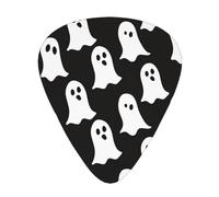 Cute White Ghost Halloween Pattern Printed Custom 12 Pieces Guitar Pick In A Box,The Pick Makes Sound Clear, Ukulele, Electric Bass (0.46 0.71 0.96mm)