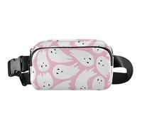 Cute White Ghosts Pink Fanny Packs Womens Waterproof Hip Pack Belt Pouch Cute Travel Waist Pouch, Cute White Ghosts Pink, 8 x 5.3 x 2.3 inch, Funny Cute, Cute White Ghosts Pink, 8 x 5.3 x 2.3 inch