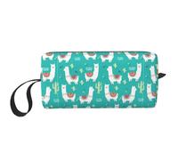 Cute White Llama and Cactus Print Minimalist Carry Bag, Large Capacity Tote. Compact Storage Pouch for Gym, Work, and Weekend Trips