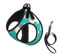 Cute White Llama And Cactus Print Reflective No Choke Pet Vest Harness,Adjustable Soft Padded Dog Harness With Easy Control Handle