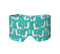 Cute White Llama and Cactus Print Sleep Eye and Ear Muffs for Sleeping with Adjustable Strap for Travel Nap Shift Work Office