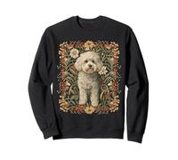 Cute White Poodle or Doodle Dog Botanical Cottagecore Sweatshirt