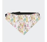 Cute White Rabbit Bunny Seamless Dog Bandana Collar Pet Triangle Scarf Cat Kerchief with Adjustable Buckle