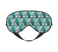 Cute White Rabbit Eye Mask for Sleeping, Sleeping Mask Blocking Out Light Perfectly for Women and Men, Soft and Comfortable Blindfold for Travelling