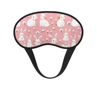 Cute White Rabbit Premium Eye Mask â€“ Soft Satin Sleep Mask with Full-Print Front Design, 100% Polyester Shade Eye Cover for Travel, Meditation, Yoga & Night Rest