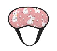 Cute White Rabbit Print Adults Sleep Comfort Eye Mask Light Blocking Nap Aid for Travel Insomnia Camping