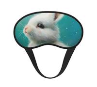 Cute White Rabbit Print Adults Soft Washable Eye Mask for Light Blocking Nap Face Sleeping Travel Cover