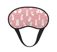 Cute White Rabbit Print Blackout Sleep Mask - Side Sleeper Eye Cover, Soft Comfort, Perfect for Travel, Meditation