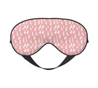 Cute White Rabbit Print Breathable Full-Cover Eye Mask Stylish Adjustable Nap Night Restful Environment