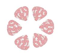Cute White Rabbit print Guitar Picks, 12PCS Premium Celluloid Guitar Pick Medium for Acoustic Guitar, Electric Guitar, Bass