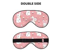 Cute White Rabbit Print Outdoor Travel Stylish Eye Mask Adjustable Sleep Camping Meditation Relaxation