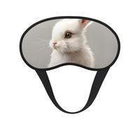 Cute White Rabbit Print Sleep Mask, Eye Sleeping Mask for Women and Men for Total Darkness, Reduces Puffy Eye Mask