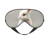 Cute White Rabbit Print Sleep Mask Silk-Like Eye Mask Sleeping Eye Mask for Women Men for Travel Sleep Relaxation
