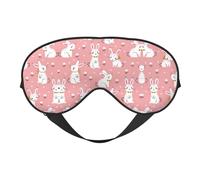 Cute White Rabbit Print Soft Eye Mask – Comfortable Sleep, Blocks Light, Full Eye Coverage, Ideal for Travel, Meditation