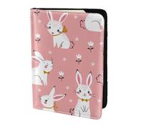 Cute White Rabbit Printing Passport Holder, Travel Essentials,Card And Passport Anti Theft Wallet,Sized To Fit All Standard Passports