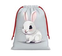 Cute White Rabbit Super Soft Velvet Christmas Storage Bag Festival Promotion Annual Celebration and Daily Use