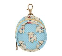 Cute White Schnauzer Baby Boy Pacifier Storage Case with Zipper and Clip Coin Purse Change Holder, Baby Items Container Box