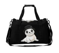 Cute White Sea Lion Travel Duffle Bag Print Luggage Overnight Weekend Bags Shoulder Handbag for Women Men