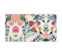 Cute White Tiger Extra Large Rubber Mouse pad 16x29.5in, Strong Adhesion, Durable, Suitable for a Wide Range of Occasions