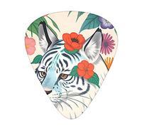 Cute White Tiger Guitar Plectrums Classical Triangle Bass Acoustic And Electric Guitar Plectrums For Guitarists 12 Pieces