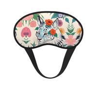 Cute White Tiger Printed Eye mask, for Sleeping, Light-Blocking, Soft and Comfortable, Elastic Band