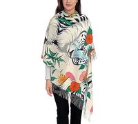 Cute white tiger Womens Fall Winter Scarf Cashmere Tassel Scarves Long Knit Shawl Wraps Soft Warm Blanket for Any Outfit
