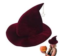 Cute Wide Brim Foldable Halloween Witch Hat With Charm