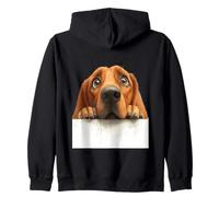 Cute Wide Eyed Dog Peeking Puppy Canine Zip Hoodie