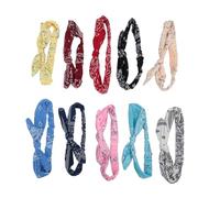 Cute Wide Knotted Headband Elastic Vintage Floral Print Turban Headbands Headwraps for Girl Summer